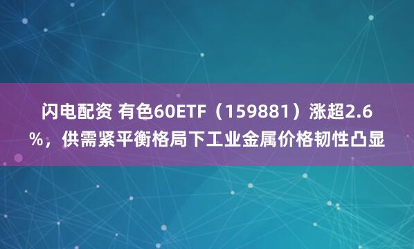 闪电配资 有色60ETF（159881）涨超2.6%，供需紧平衡格局下工业金属价格韧性凸显